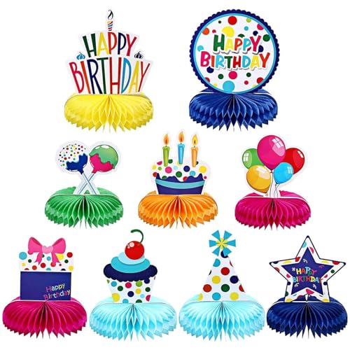 EnixwH 9 Stück Bunte Happy Birthday Tischdeko, Waben Tischdekoration Party Deko, Tischdeko Geburtstag Bienenwaben Deko, Honeycomb Dekorationen Geburtstag Party Tischaufsätze für Kindergeburtstag EnixwH 9 Stück Bunte Happy Birthday Tischdeko, Waben Tischdekoration Party Deko, Tischdeko Geburtstag Bienenwaben Deko, Honeycomb Dekorationen Geburtstag Party Tischaufsätze für Kindergeburtstag von EnixwH