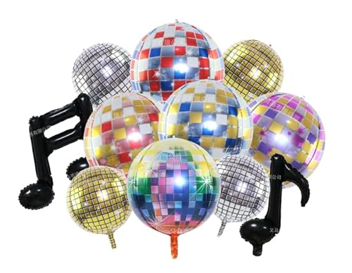 11 Stück Discokugel Deko,Discokugel Luftballon,Disco Deko Helium Ballons,4D Discokugel Folienballons Geburtstag,für Disco-Mottoparty Geburtstag Party Mitzvah Abschlussfeier Dekoration von Eniyou