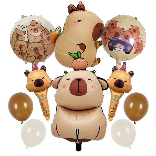 Capybara Party Ballons,10 StüCk Capybara Geburtstag Luftballon,Cartoon Animal Balloon Set Geeignet FüR Kindergeburtstagsdekorationen, FotohintergrüNde Und Verschiedene Mottopartys von Eniyou