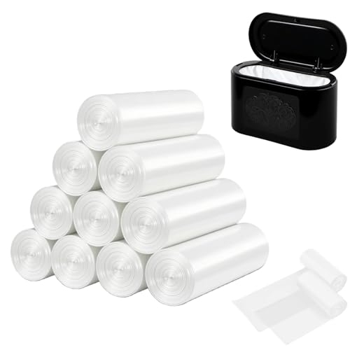 3L Kleine Müllbeutel, 300 Stück, 30 x 35 cm Müllbeutel für Mini-Desktop-Mülleimer, Badezimmer, Büro, Auto, Müllbeutel, Lebensmittelabfallbeutel, Tretmüllbeutel, Müllbeutel für Abfalleimer (Weiß) von EnjoyThink