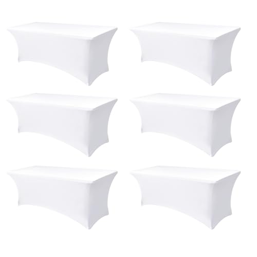 Enjoyidea Tischdecke für rechteckige Tische mit einer Größe von 1,8 m, elastisch, Elastan, 1,8 m, Falttischdecken für Party, Verkaufsstand, Bankett, Buffet, Veranstaltung, Handwerksmesse, Weiß, 6 Enjoyidea Tischdecke für rechteckige Tische mit einer Größe von 1,8 m, elastisch, Elastan, 1,8 m, Falttischdecken für Party, Verkaufsstand, Bankett, Buffet, Veranstaltung, Handwerksmesse, Weiß, 6 von Enjoyidea