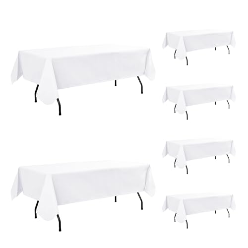 Enjoyidea Vinyl-Tischdecke mit Flanell-Rückseite, 6 Stück, weiß, 152,4 x 305,8 cm, für den Außenbereich, wasserdicht, Kunststoff-Tischdecke, abwischbar, strapazierfähig, Wachstuch, rechteckig, 2,4 m Enjoyidea Vinyl-Tischdecke mit Flanell-Rückseite, 6 Stück, weiß, 152,4 x 305,8 cm, für den Außenbereich, wasserdicht, Kunststoff-Tischdecke, abwischbar, strapazierfähig, Wachstuch, rechteckig, 2,4 m von Enjoyidea