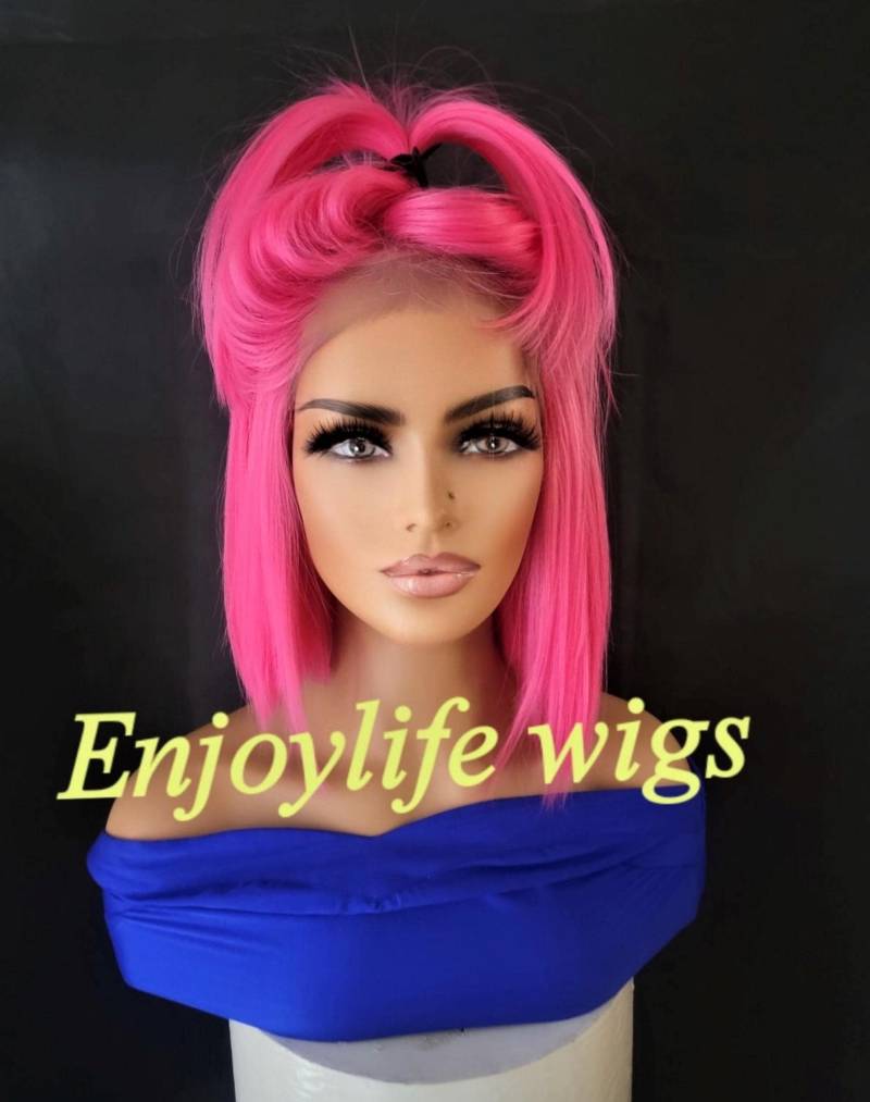 H.d Rosa Traum Bob-Spitzenfront-Perücke von Enjoylifewigs