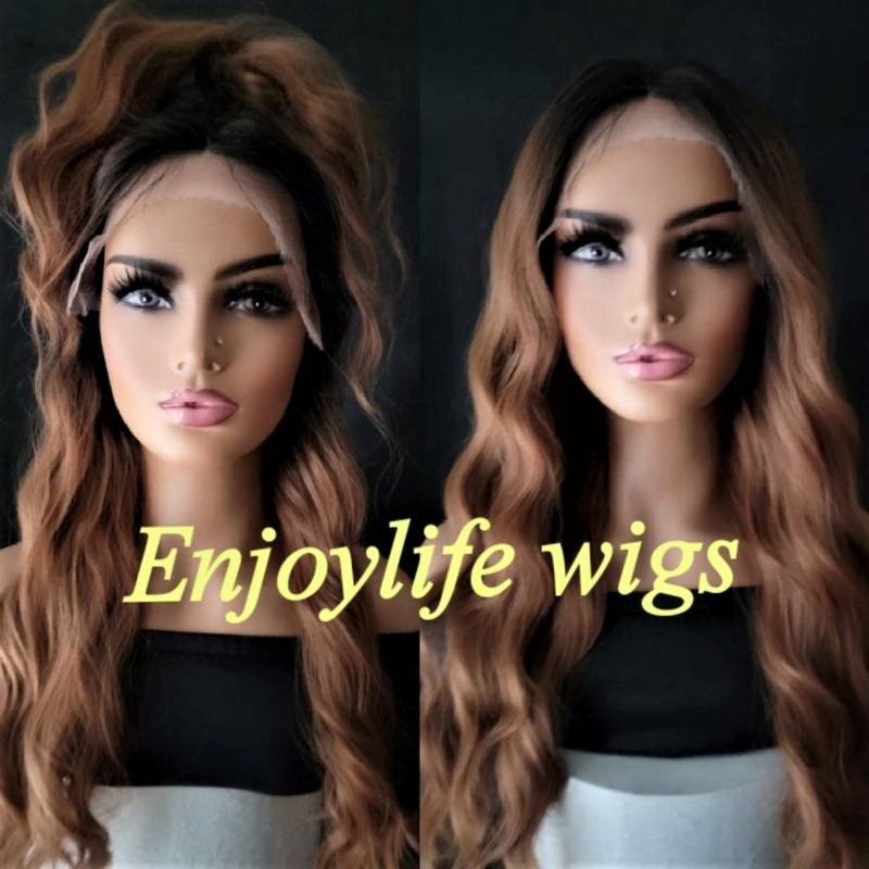 Kupfer Braun Schwarz Transparent H.d Spitze Front Lose Welle Perücke Natürlich Aussehend Und Perfekt Für Alle Hauttöne von Enjoylifewigs