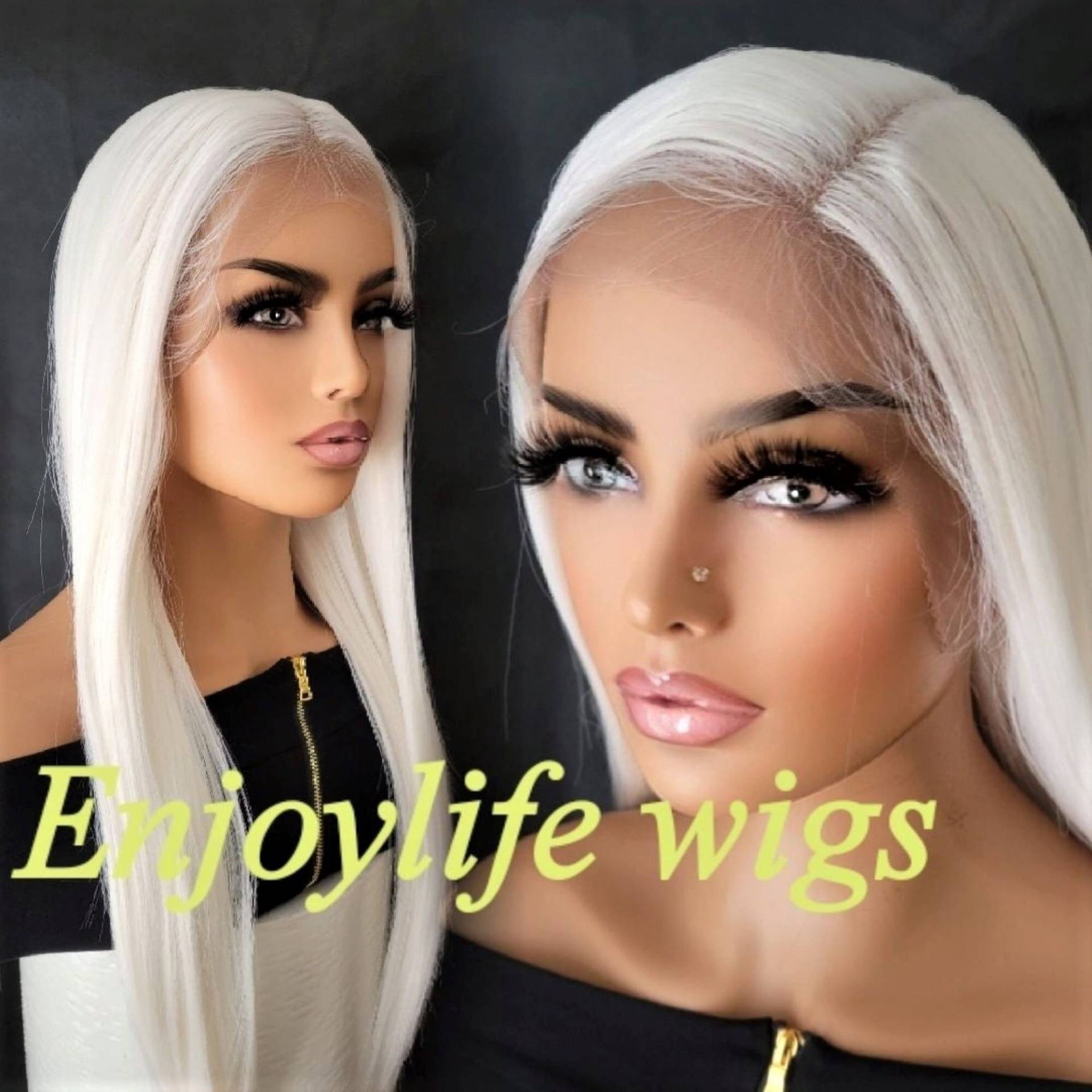 Platin Weiß Blonde H.d Balayage Knochen Gerade Spitzenfront Perücke Platin Weiß Blonde H.d Balayage Knochen Gerade Spitzenfront Perücke von Enjoylifewigs
