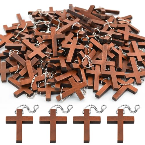 Enkrio Mini-Kreuz-Anhänger aus Holz, kleine Holzkreuz-Anhänger zum Basteln, natürliche Holzkreuz-Anhänger für Schmuckherstellung, Ostern, Rosenkranz, 150 Stück Enkrio Mini-Kreuz-Anhänger aus Holz, kleine Holzkreuz-Anhänger zum Basteln, natürliche Holzkreuz-Anhänger für Schmuckherstellung, Ostern, Rosenkranz, 150 Stück von Enkrio