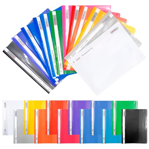 Ennoxwi 12 Pcs File Folder A4 Schnellhefter with Transparent Front Cover Document Folders for School Office von Ennoxwi