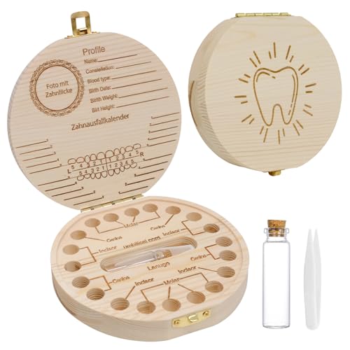 Ennoxwi Zahnbox Holz Zahndose Milchzähne aus Holz mit Namen Milchzahndose Zeremonie der Taufe Ennoxwi Zahnbox Holz Zahndose Milchzähne aus Holz mit Namen Milchzahndose Zeremonie der Taufe von Ennoxwi