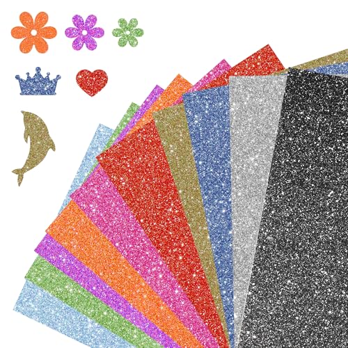 Glitzer-Kartonpapier, verschiedene Farben, glitzerndes Papier für Kartenherstellung, kein Ausfallen, Premium-Glitzerpapier für Bastelarbeiten, Scrapbooking, Einladungen, 40 Blatt Glitzer-Kartonpapier, verschiedene Farben, glitzerndes Papier für Kartenherstellung, kein Ausfallen, Premium-Glitzerpapier für Bastelarbeiten, Scrapbooking, Einladungen, 40 Blatt von Enodny