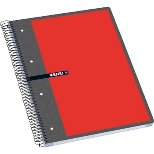 Enri 100430089 Perforiertes Heft, A4, kariert, 5 x 5 mm, 160 Blatt, 5 Stück von Enri