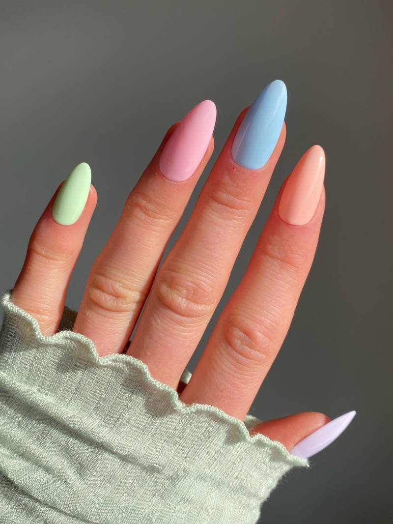Pastell Mix & Match Benutzerdefinierte Drücken Sie Auf Die Nägel | Ostern Mehrfarbige Falsche Frühling Stick On von Enroutenails