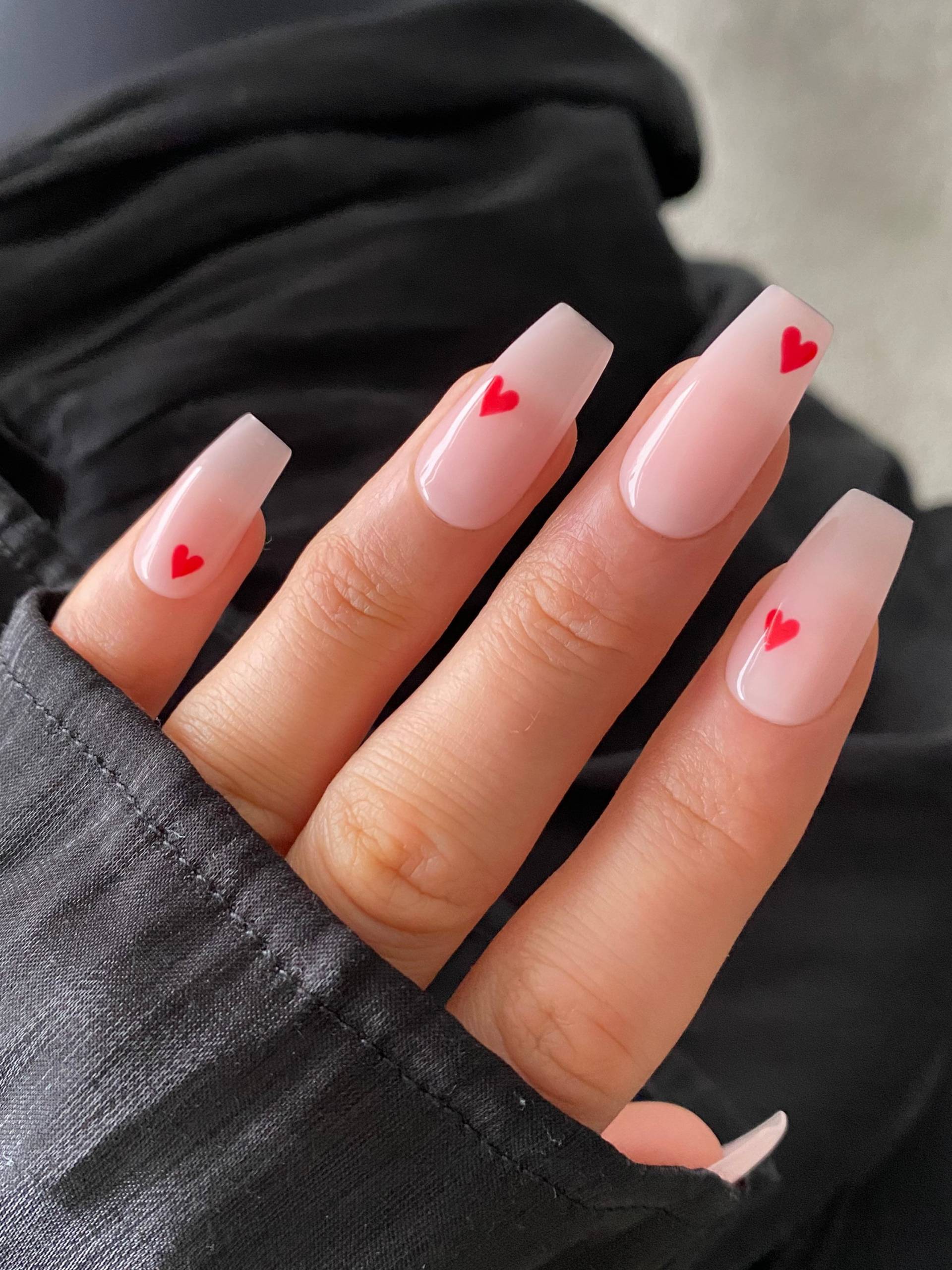 Rote Herzen Custom Press On Nails | Schiere Luxus Falsche Nägel Valentines Stick von Enroutenails
