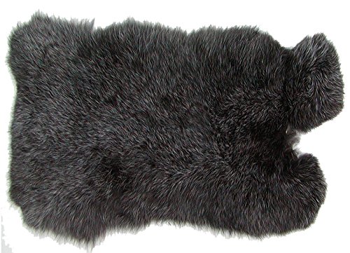 Ensuite Kaninchenfelle schwarzsilber naturfarben, ca. 30x30 cm, Felle vom Kaninchen mit seidigem Haar von Ensuite