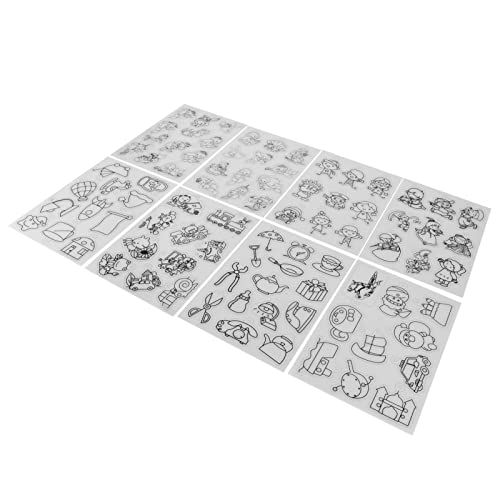 Entatial Schrumpffolien-Set, breite Anwendung, schönes Muster, einfache Verwendung, 8-teilige Schrumpffolie für DIY-Dekoration für DIY-Schlüsselanhänger(Mädchen Stil Mädchen 0026-18) von Entatial