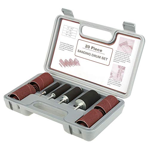 Schleifhülsen, Spindle Sander, Power Sading Sleeves Trommelschleifer-Set 20-teiliges Trommelschleif-Kit Spindelschleif-Trommelschleifer-Werkzeugsatz mit Koffer für Bohrmaschine für Heimwerker-Hob Schleifhülsen, Spindle Sander, Power Sading Sleeves Trommelschleifer-Set 20-teiliges Trommelschleif-Kit Spindelschleif-Trommelschleifer-Werkzeugsatz mit Koffer für Bohrmaschine für Heimwerker-Hob von Entatial