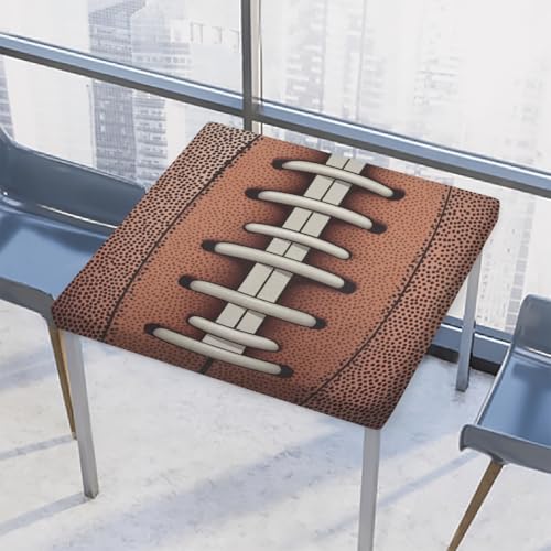 Entemne Quadratische Tischdecke mit elastischem Rand, American Football-Spitzendruck-Tischdecken, 86 x 86 cm, wasserdichte Tischdecke für drinnen und draußen, Party, Terrassendekoration von Entemne