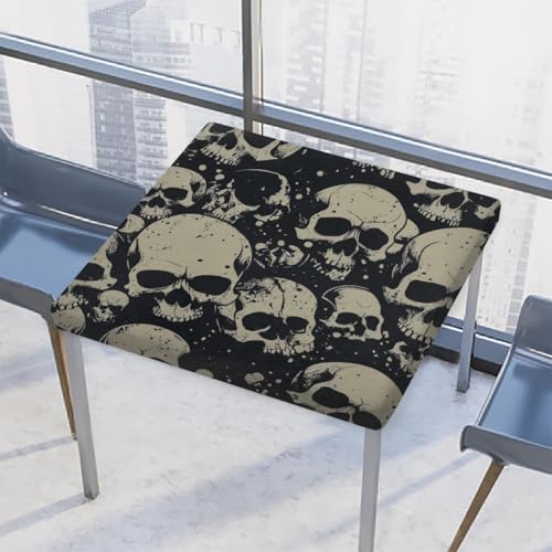 Entemne Quadratische Tischdecke mit elastischem Rand, Gothic-Totenkopf-Muster, Tischdecken, 117 x 117 cm, wasserdichte Tischdecke für drinnen und draußen, Party, Terrassendekoration Entemne Quadratische Tischdecke mit elastischem Rand, Gothic-Totenkopf-Muster, Tischdecken, 117 x 117 cm, wasserdichte Tischdecke für drinnen und draußen, Party, Terrassendekoration von Entemne