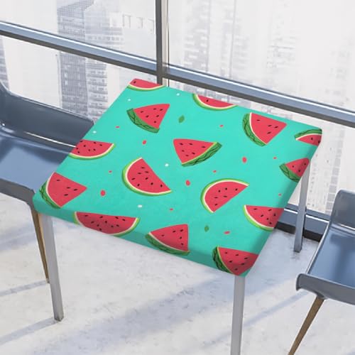 Entemne Quadratische Tischdecke mit elastischem Rand, Sommer-Wassermelonen-Tischdecken, 117 x 117 cm, wasserdicht, passend für drinnen und draußen, Party, Terrassendekoration von Entemne