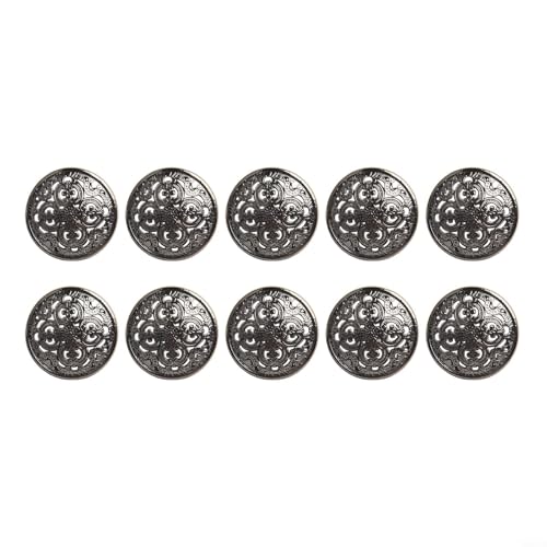 Basteln Sie Ihren Stil mit 10 hohlgeschnitzten runden Knöpfen für Jacken und Anzüge (schwarz, 18 mm) von Entgoinggo