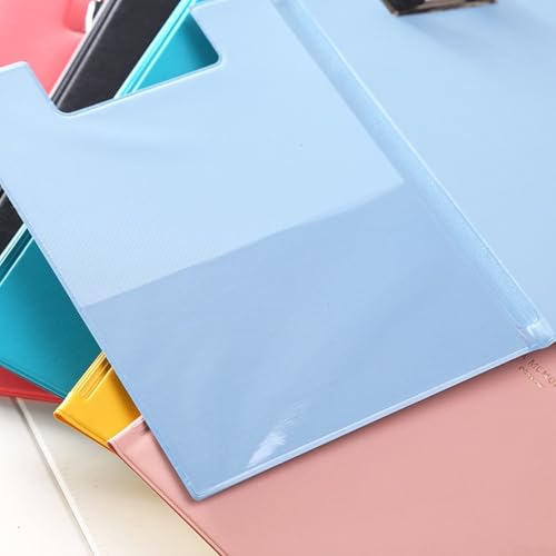 Stabile Klemmbrettmappe für A4-Klemmbrett-Ordner, entworfen mit einem robusten Metallclip und sicherem Deckel zum Halten wichtiger Papiere (hellblau) von Entgoinggo