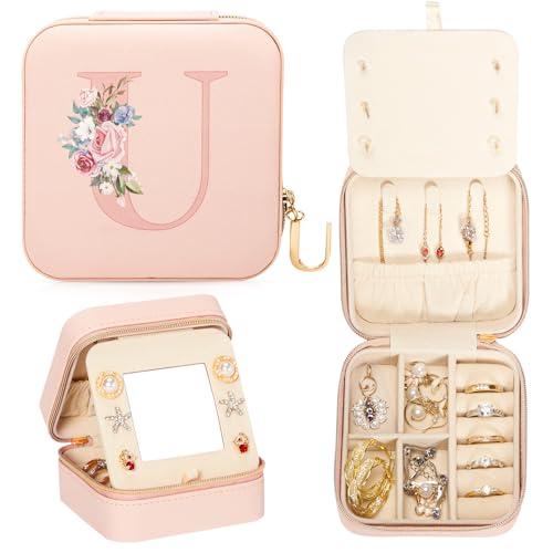 Enthralite Reise-Schmuckkoffer Personalisierte Geschenke - Reise-Essentials für Frauen - Schmuck-Reiseorganisator Kleine Schmuckschatulle für Halsketten Ohrringe - Geschenke für Mädchen - Rosa,U Enthralite Reise-Schmuckkoffer Personalisierte Geschenke - Reise-Essentials für Frauen - Schmuck-Reiseorganisator Kleine Schmuckschatulle für Halsketten Ohrringe - Geschenke für Mädchen - Rosa,U von Enthralite
