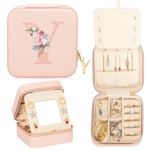Enthralite Reise-Schmuckkoffer Personalisierte Geschenke - Reise-Essentials für Frauen - Schmuck-Reiseorganisator Kleine Schmuckschatulle für Halsketten Ohrringe - Geschenke für Mädchen - Rosa,Y Enthralite Reise-Schmuckkoffer Personalisierte Geschenke - Reise-Essentials für Frauen - Schmuck-Reiseorganisator Kleine Schmuckschatulle für Halsketten Ohrringe - Geschenke für Mädchen - Rosa,Y von Enthralite