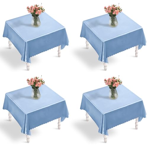 Entisn Satin-Tischdecke, 137 x 137 cm, quadratisch, seidig, glatte Tischdecke, Dekoration für Hochzeit, Party, Urlaub, Abendessen, 4 Stück Entisn Satin-Tischdecke, 137 x 137 cm, quadratisch, seidig, glatte Tischdecke, Dekoration für Hochzeit, Party, Urlaub, Abendessen, 4 Stück von Entisn