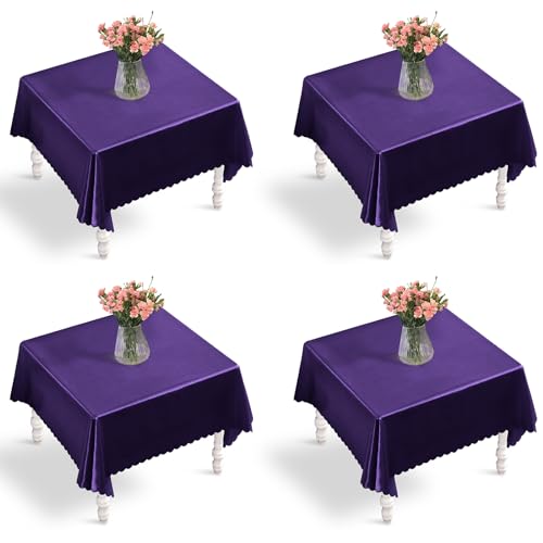 Entisn Satin-Tischdecke, 137 x 137 cm, quadratisch, seidig, glatte Tischdecke, Dekoration für Hochzeit, Party, Urlaub, Abendessen, 4 Stück Entisn Satin-Tischdecke, 137 x 137 cm, quadratisch, seidig, glatte Tischdecke, Dekoration für Hochzeit, Party, Urlaub, Abendessen, 4 Stück von Entisn