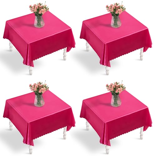 Entisn Satin-Tischdecke, quadratisch, seidig, glatt, Dekoration für Hochzeit, Party, Urlaub, Abendessen, 137 x 137 cm, Violett, 4 Stück Entisn Satin-Tischdecke, quadratisch, seidig, glatt, Dekoration für Hochzeit, Party, Urlaub, Abendessen, 137 x 137 cm, Violett, 4 Stück von Entisn