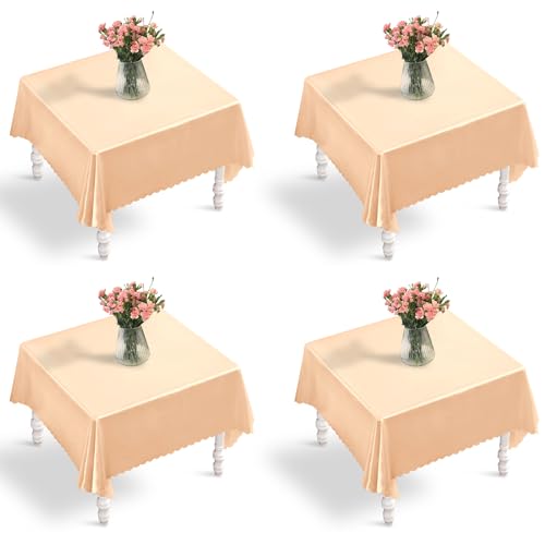 Entisn Satin-Tischdecke, quadratisch, seidig, glatte Tischdecke, Dekoration für Hochzeit, Party, Urlaub, Abendessen, 137 x 137 cm, 4 Stück Entisn Satin-Tischdecke, quadratisch, seidig, glatte Tischdecke, Dekoration für Hochzeit, Party, Urlaub, Abendessen, 137 x 137 cm, 4 Stück von Entisn