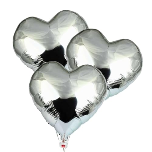 Envenzo Herzballons in Rot, Silber, 3, 6, 12, 18 Stück, Folien-Herz-Dekorationen für Valentinstag, Geburtstag, Hochzeit, Verlobungsfeier, von Envenzo (Rot, 12 Stück) von Envenzo