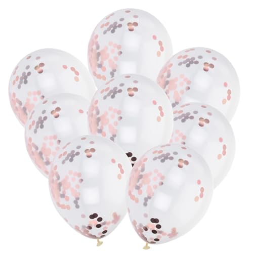 Envenzo Konfetti-Ballon, bunt, Rotgold, Blau, Mehrfarbig und Rosa, für Party, Hochzeit und Geburtstage, Dekorationen, 8 Stück (Roségold) von Envenzo