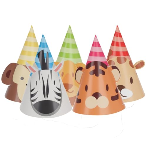 Envenzo Partyhüte für Kinder und Erwachsene, bunt, zum Geburtstag, Rosa, Blau, Roségold, mehrfarbig und Dschungel-Themenhüte, 8 Stück, für Halloween, Jahrestag, Partys, Dekoration (Dschungel-Thema) Envenzo Partyhüte für Kinder und Erwachsene, bunt, zum Geburtstag, Rosa, Blau, Roségold, mehrfarbig und Dschungel-Themenhüte, 8 Stück, für Halloween, Jahrestag, Partys, Dekoration (Dschungel-Thema) von Envenzo