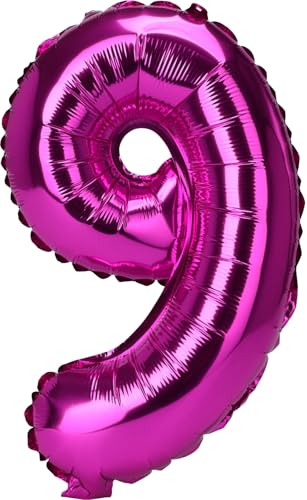 Envenzo Zahlen Folienballon Große Farben Deko 0-9 Geburtstag Party Dekor Regenbogen, Rosegold, Blau, Rosa Jubiläumsfeiern von Envenzo (Rosa, Nummer 9) von Envenzo