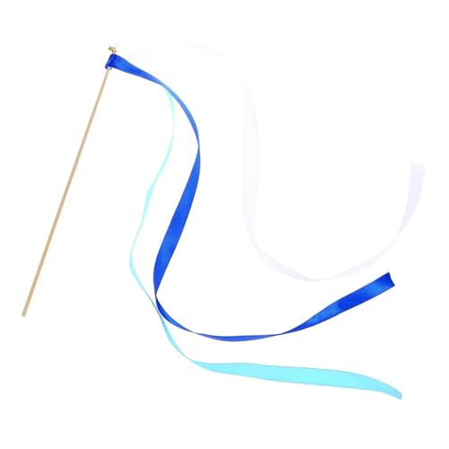 Band Zauberstab 20 Stück tanzende Bandstäbe mit Glöckchen, Feen-Luftschlangen for Hochzeitsfeiern(Blue) von EnxJire