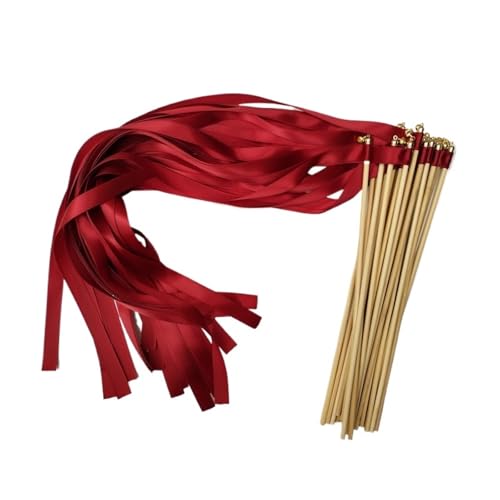 Band Zauberstab Hochzeitsbandstäbe – 50/20 Stück wirbelnde Luftschlangen for Zeremonie und Dekoration(R16,20pcs) von EnxJire