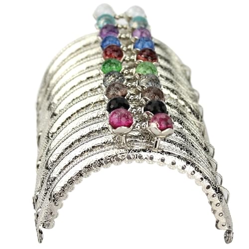 EnxJire Handtaschenrahmen 10 STÜCKE 8,5 cm Metall Geldbörse Rahmen Halbkreis Spitze Münze Bunte Kristall Geldbörse Verschluss(A-10PCS) von EnxJire