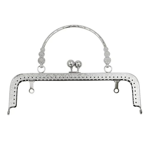 EnxJire Handtaschenrahmen 2 stücke Vintage Kuss Verschluss Metall Geldbörse Rahmen Tasche Schloss Geldbörse Verschluss DIY Tasche Teile Verschluss Kupplung Brieftasche Zubehör(Silver) von EnxJire