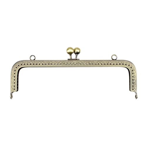 EnxJire Handtaschenrahmen 5 Stück 20 cm rechteckige Prägeperlen Kuss Metall Geldbörse Rahmen Verschluss Nähschloss for DIY Geldbörse Tasche Mode Damen Clutch Taschen(5Pcs 20CM gold1) von EnxJire