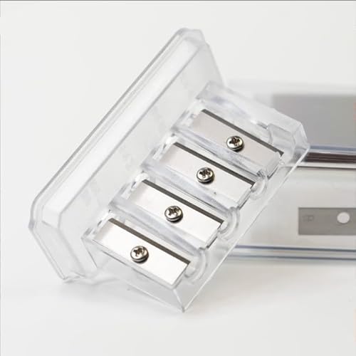 1 x transparenter Bleistiftspitzer mit 4 Löchern, Holzkohle-Bleistiftspitzer, lange Spitze, Tischler-Bleistiftspitzer aus Kunststoff für Künstler zum Skizzieren 1 x transparenter Bleistiftspitzer mit 4 Löchern, Holzkohle-Bleistiftspitzer, lange Spitze, Tischler-Bleistiftspitzer aus Kunststoff für Künstler zum Skizzieren von Enyolidimk
