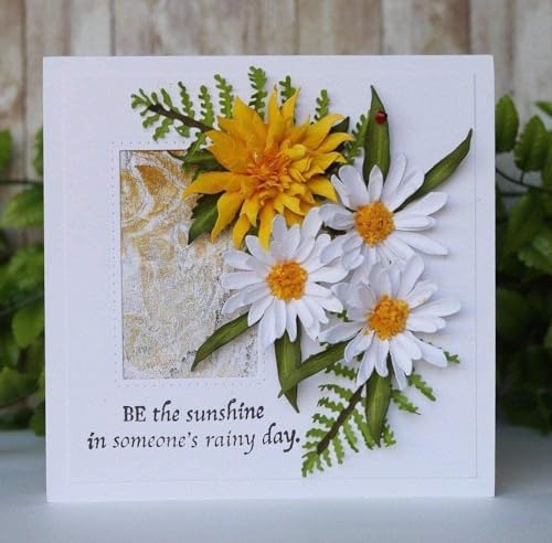 Gänseblümchen-Stanzformen für Kartenherstellung, Stanzschablonen für DIY, Scrapbooking, Fotoalbum, dekorative Prägepapier-Stanzformen für Kartenherstellung, Vorlage + niedliche Brosche, Stanzform von Enyolidimk