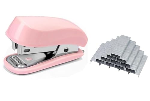 Pinkes Mini-Heftgerät mit Klammerentferner und 1 Box Heftklammern, niedliches Schreibwaren für Studenten und Bürogebrauch, Schreibtischhefter Pinkes Mini-Heftgerät mit Klammerentferner und 1 Box Heftklammern, niedliches Schreibwaren für Studenten und Bürogebrauch, Schreibtischhefter von Enyolidimk