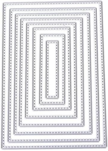 Set 8 rechteckige Rahmen-Stanzformen für Kartenherstellung, Stanzschablonen für DIY, Scrapbooking, Fotoalbum, dekorative geprägte Papier-Stanzformen für Kartenherstellung, Vorlage, gestanzte Blätter Set 8 rechteckige Rahmen-Stanzformen für Kartenherstellung, Stanzschablonen für DIY, Scrapbooking, Fotoalbum, dekorative geprägte Papier-Stanzformen für Kartenherstellung, Vorlage, gestanzte Blätter von Enyolidimk