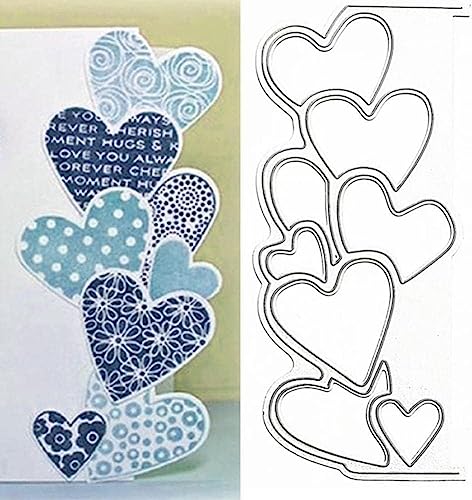 Enyolidimk Stanzschablone, Stencil, Herzform, Kartengestaltung, Scrapbooking, Fotoalben, dekorative Prägung für Kartenherstellung von Enyolidimk