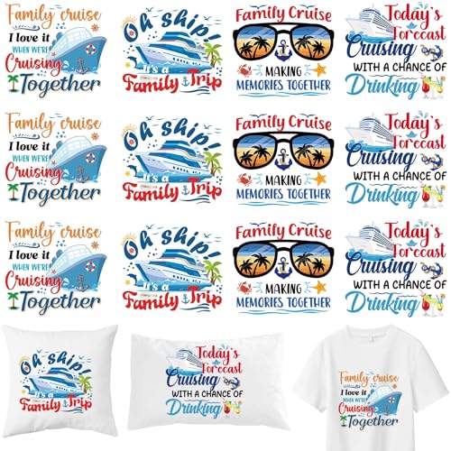 EoBeCy 16 Blatt Kreuzfahrt-Bügelbilder für T-Shirts, Familienausflug, DTF-Transfer-Ready-to-Press-Wärmetransfer-Vinyl, Aufbügler für Kleidung, Tasche, Hoodie, Kissenbezüge, DIY Handwerk EoBeCy 16 Blatt Kreuzfahrt-Bügelbilder für T-Shirts, Familienausflug, DTF-Transfer-Ready-to-Press-Wärmetransfer-Vinyl, Aufbügler für Kleidung, Tasche, Hoodie, Kissenbezüge, DIY Handwerk von EoBeCy