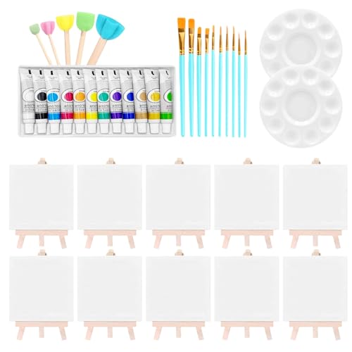 Eoixuqba Malset Leinwand Und Farben | 10 Teile Acrylfarbe Streifen Leinwand Set | Tragbarer Waschbarer Zeichenbedarf für Künstler Erwachsene Mädchen Basteln Unterricht Zuhause und Draußen Eoixuqba Malset Leinwand Und Farben | 10 Teile Acrylfarbe Streifen Leinwand Set | Tragbarer Waschbarer Zeichenbedarf für Künstler Erwachsene Mädchen Basteln Unterricht Zuhause und Draußen von Eoixuqba