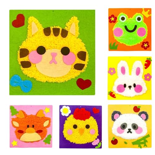 Eoixuqba Wollmalerei Kit für Anfänger - Poking und Malerei Bastelset - Cartoon Tier Poking Spaß Wolle Malerei Stickerei Material Paket Eoixuqba Wollmalerei Kit für Anfänger - Poking und Malerei Bastelset - Cartoon Tier Poking Spaß Wolle Malerei Stickerei Material Paket von Eoixuqba