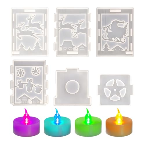 Eojpdji Christmas Harz Formen | 6-teilige Weihnachtslaternen Formen für Resin,Einfach Entfernbare Gießform - Weihnachtsdekoration und Halloween Party Deko Eojpdji Christmas Harz Formen | 6-teilige Weihnachtslaternen Formen für Resin,Einfach Entfernbare Gießform - Weihnachtsdekoration und Halloween Party Deko von Eojpdji