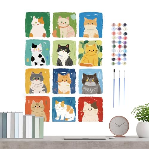 Eojpdji Hunde Malen Nach Zahlen Tiere - Katze Malen Nach Zahlen Set Mit Pinseln,Kunst Set Für Thanksgiving Studentenzimmer Geburtstag Zuhause Schlafzimmer Schule Eojpdji Hunde Malen Nach Zahlen Tiere - Katze Malen Nach Zahlen Set Mit Pinseln,Kunst Set Für Thanksgiving Studentenzimmer Geburtstag Zuhause Schlafzimmer Schule von Eojpdji