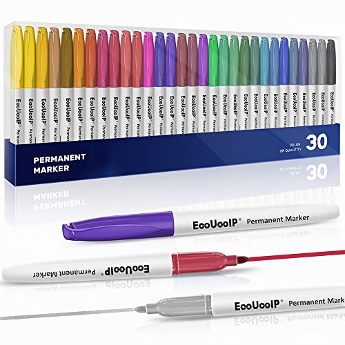 30 Farben Marker Stifte, EooUooIP Highlighter Graffiti Stifte, Fine Tip Pastell Marker, für Anfänger, Hervorheben, Skizzieren, Zeichnen, Ausmalen von EooUooIP
